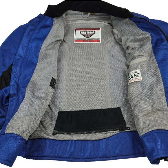 First Gear Motorcycle Bike Jacket Mens XXL 2XL Armored Black All Weather Zip - Picture 6 of 11